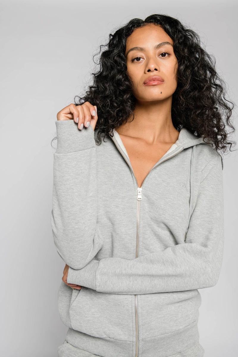 LA Rams Oversized Zip Up Hoodie - Heather Grey