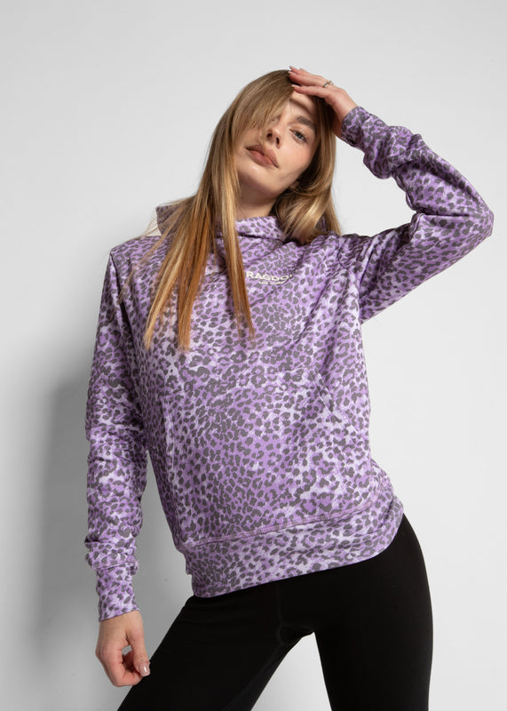 OVERSIZED HOODIE - LEOPARD VIOLET