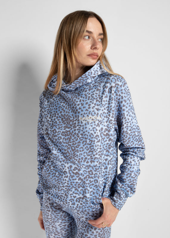 VINTAGE SWEATSHIRT- LEOPARD BLEU